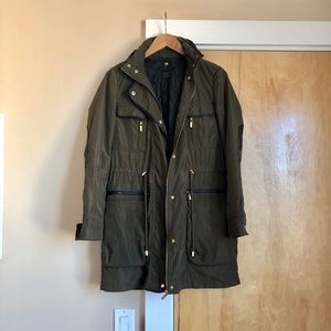 Zara olive / moss green hooded utility jacket